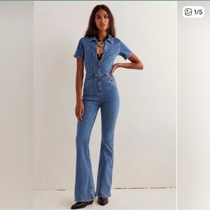 NWT We The Free Blue Denim Jumpsuit